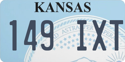 KS license plate 149IXT