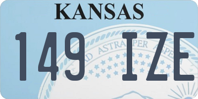 KS license plate 149IZE
