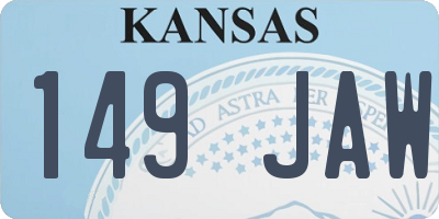 KS license plate 149JAW