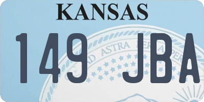 KS license plate 149JBA
