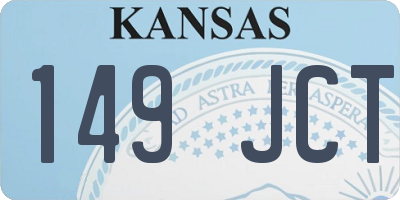 KS license plate 149JCT