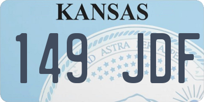 KS license plate 149JDF