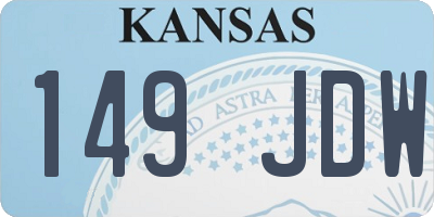 KS license plate 149JDW