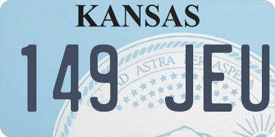 KS license plate 149JEU