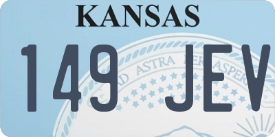 KS license plate 149JEV