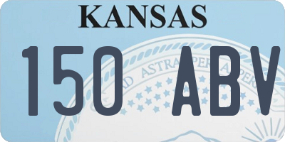 KS license plate 150ABV