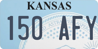 KS license plate 150AFY