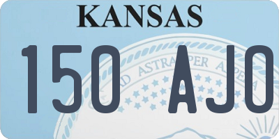 KS license plate 150AJO