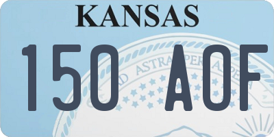 KS license plate 150AOF