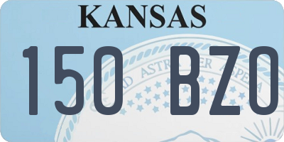 KS license plate 150BZO