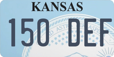 KS license plate 150DEF