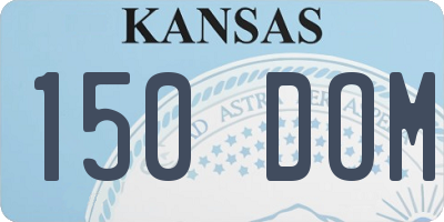 KS license plate 150DOM