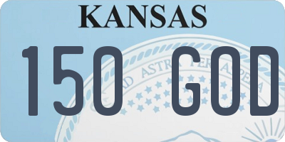 KS license plate 150GOD