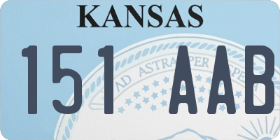 KS license plate 151AAB