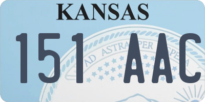 KS license plate 151AAC