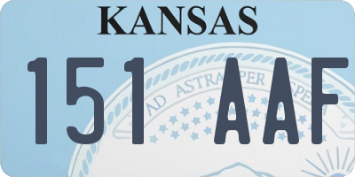 KS license plate 151AAF