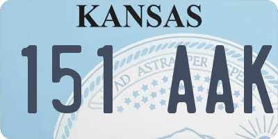 KS license plate 151AAK