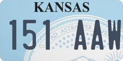 KS license plate 151AAW