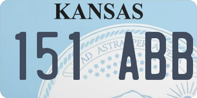 KS license plate 151ABB