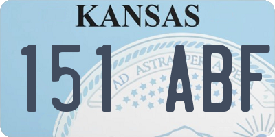 KS license plate 151ABF
