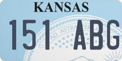 KS license plate 151ABG