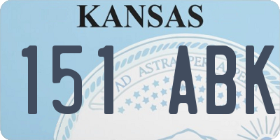 KS license plate 151ABK