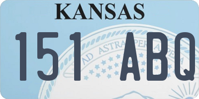 KS license plate 151ABQ