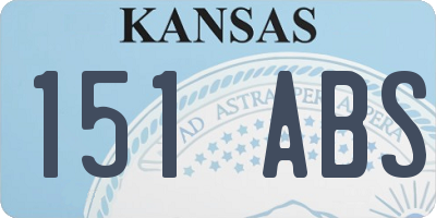 KS license plate 151ABS