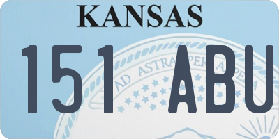 KS license plate 151ABU