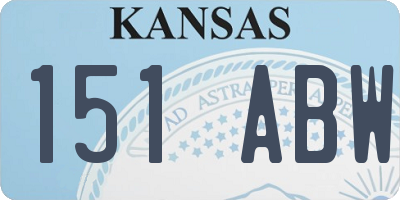 KS license plate 151ABW