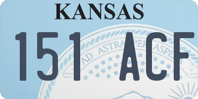 KS license plate 151ACF
