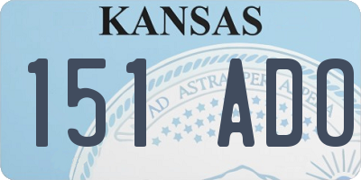 KS license plate 151ADO