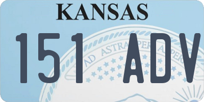 KS license plate 151ADV