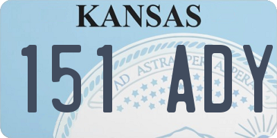 KS license plate 151ADY