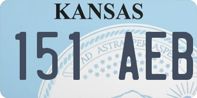 KS license plate 151AEB