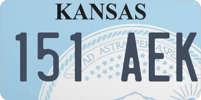 KS license plate 151AEK