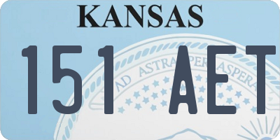 KS license plate 151AET