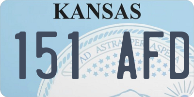 KS license plate 151AFD