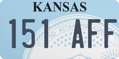 KS license plate 151AFF
