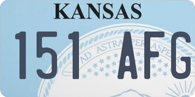 KS license plate 151AFG