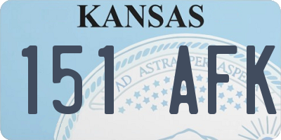 KS license plate 151AFK