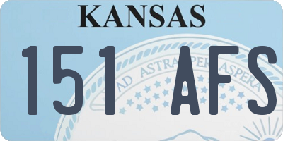 KS license plate 151AFS