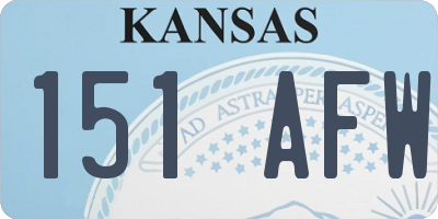 KS license plate 151AFW