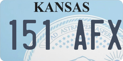KS license plate 151AFX