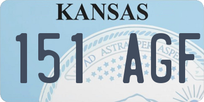 KS license plate 151AGF
