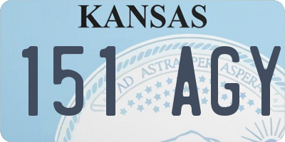 KS license plate 151AGY