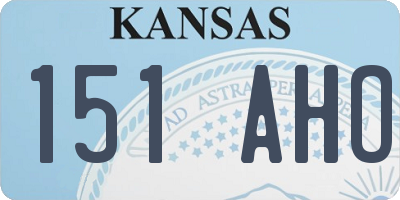 KS license plate 151AHO