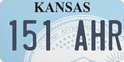 KS license plate 151AHR