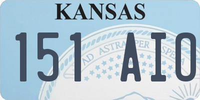KS license plate 151AIO