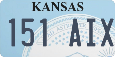 KS license plate 151AIX